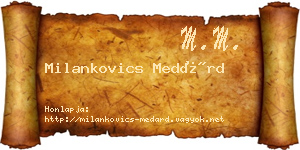 Milankovics Medárd névjegykártya